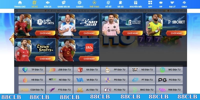 Chi tiết các sảnh trò chơi áp dụng