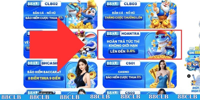 Khuyến mãi hoàn trả siêu tốc tại 88CLB